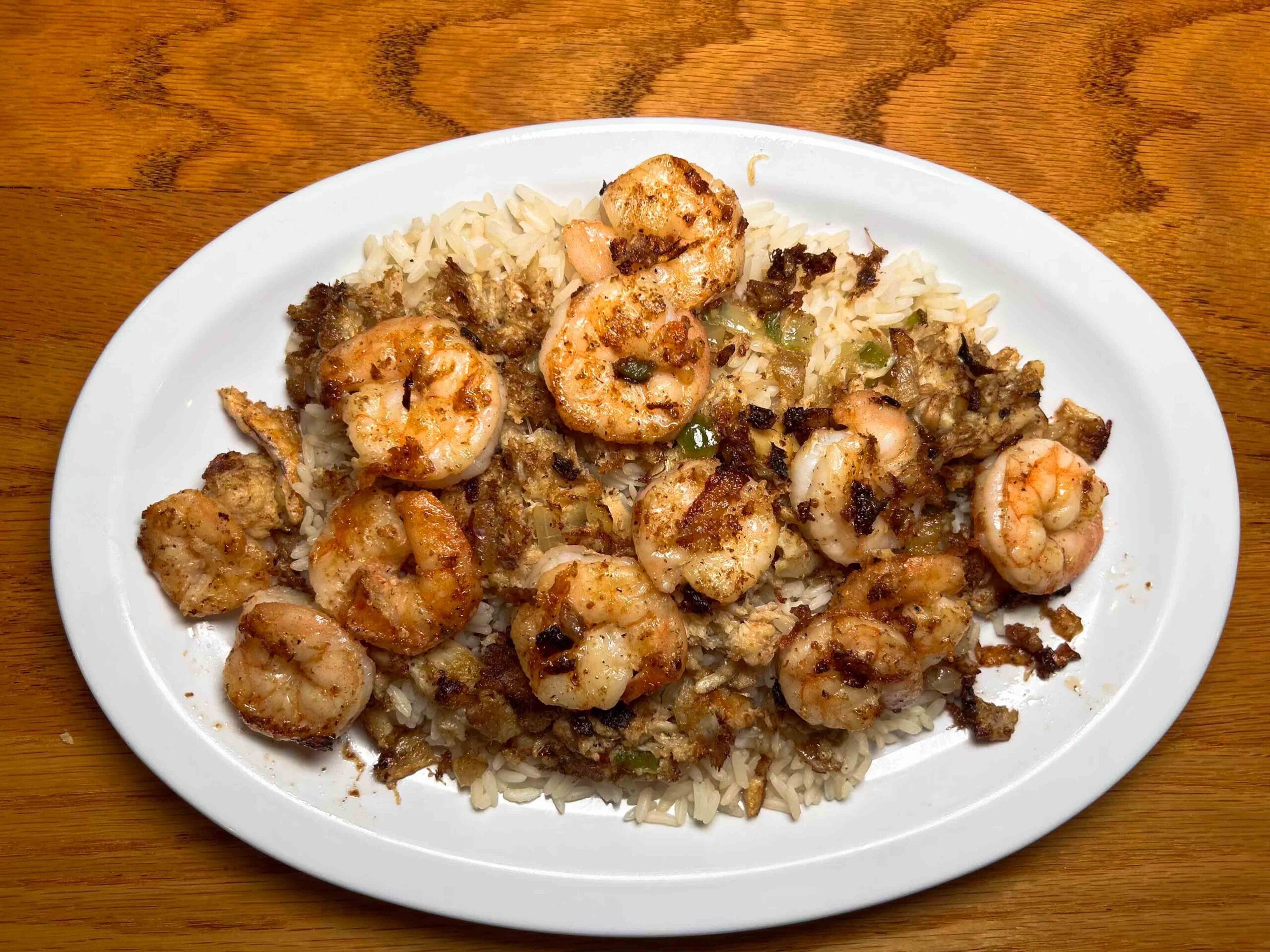 Plate of Shrimp and Rice